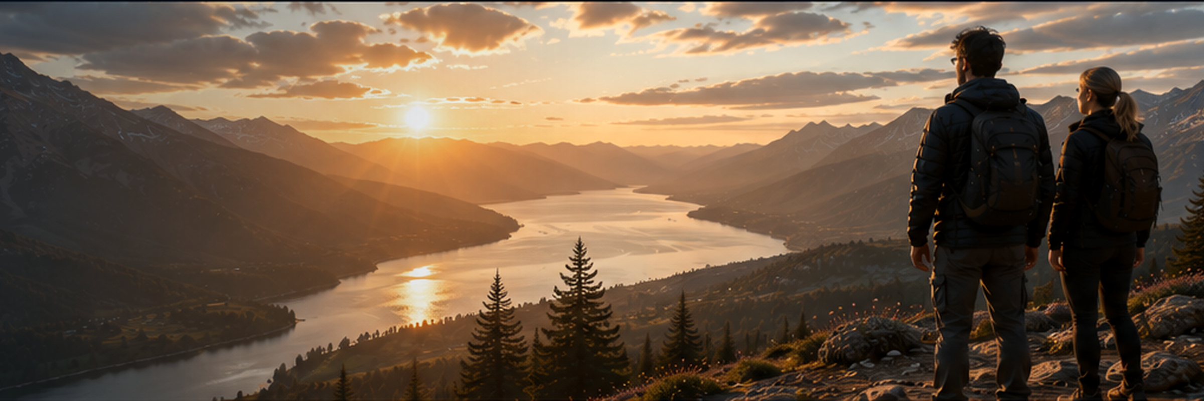 Scenic coastline and mountains
